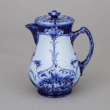 Macintyre Moorcroft Florian Ware Cornflower Covered Jug, c.1900, height 7.2 in — 18.3 cm