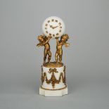 Napoleon III Gilt Bronze and Marble Sphere Mantle Clock, early 20th century, height 16.1 in — 41 cm