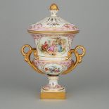 Carl Thieme Potschappel Dresden Potpourri Vase and Cover, early 20th century, height 13.2 in — 33.5