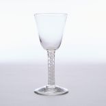 English Double Series Opaque Twist Stemmed Glass Goblet, c.1760-70, height 7.8 in — 19.7 cm