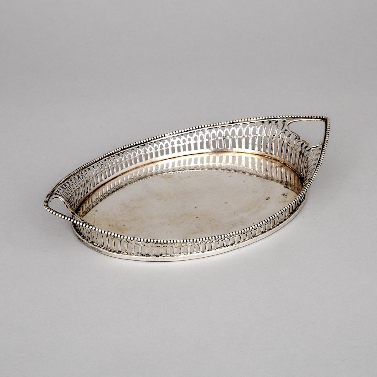 Dutch Silver Small Oval Tray, Amsterdam, 1912, length 9.4 in — 24 cm