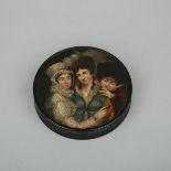 English Papier Maché Snuff Box by Samuel Raven (1775-1847), early 19th century, diameter 4.1 in — 10