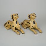 Pair of Chinese Cloisonné Dalmatian Dogs, mid 20th century, diameter 16 in — 40.6 cm