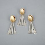Set of Twelve Canadian Silver Coffee Spoons, Carl Poul Petersen, Montreal, Que., mid-20th century, l