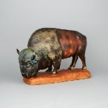 Bing & Grøndahl Stoneware Model of a Bison, Kuno Norvark, 119/750, 20th century, 14 x 20 x 9 in — 35