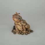 Cobridge Stoneware Model of a Seated Frog, c.2000, height 6.8 in — 17.3 cm