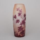 Legras Enameled Cameo Glass Vase, early 20th century, height 11.4 in — 29 cm