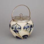 Macintyre Moorcroft Iris Biscuit Barrel, c.1900, overall height 8.3 in — 21.2 cm