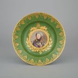 'Sèvres' Portrait Plate of General Jean-Baptiste Kléber, c.1900, diameter 9.4 in — 24 cm