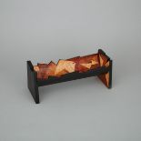 Contemporary Inlaid Mixed Wood Centerpiece Trough Tray by David Atkinson, Guelph, 2002, length 12.75