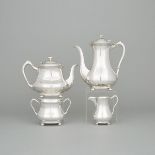 Edwardian Silver Tea and Coffee Service, John Round & Son, Sheffield, 1907, coffee pot height 9.1 in