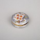 Continental Silver and Painted Guilloché Enamel Circular Box, early 20th century, diameter 2 in — 5