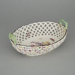 Derby Lattice Pierced Oval Basket, c.1760, length 11.8 in — 30 cm