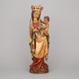Italian Carved, Polychromed and Parcel Gilt Figure of Mary and Child, mid 20th century, height 24.25