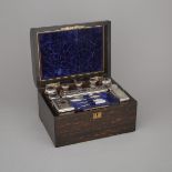 Victorian Silver Mounted Cut Glass Toilet Set, William Neal, London, 1878, overall 7.1 x 12 x 9.1 in
