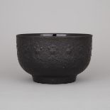 Rosenthal Moulded 'Porcelaine Noire' Bowl, Bjørn Wiinblad, 1970s, height 5.9 in — 15 cm, diameter 9.