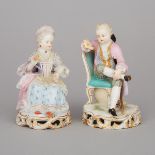 Pair of Meissen Figures of Children, late 19th century, larger height 5 in — 12.8 cm (2 Pieces)