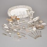 Group of Mainly North American, Scandinavian and English Silver, 20th century, platter length 17.4 i