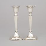 Pair of English Silver Desk Candlesticks, Birmingham, 1924 and Chester, 1925, height 6 in — 15.3 cm
