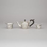 Late Victorian Silver Bachelor's Tea Service, John Hukin & John Middleton, London, 1896/97, teapot h