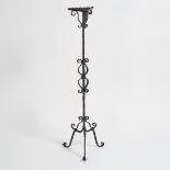 Spanish Wrought Iron Torchiere Candle Stand, 18th/19th century, height 47.5 in — 120.7 cm