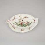 Worcester Cabbage Leaf Dish, c.1770, length 13.8 in — 35 cm