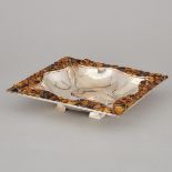 Mexican Silver Plated and Tiger-Eye Centrepiece, Pedro Castillo, Taxco, mid-20th century, width 12 i