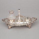 Victorian Silver Inkstand, Henry Wilkinson & Co., Sheffield, 1853, length 11 in — 28 cm