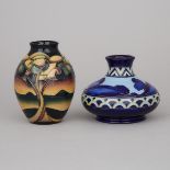 Moorcroft 'Western Isles' and 'Dawn' Vases, 2006/12, largest height 5.1 in — 13 cm (2 Pieces)