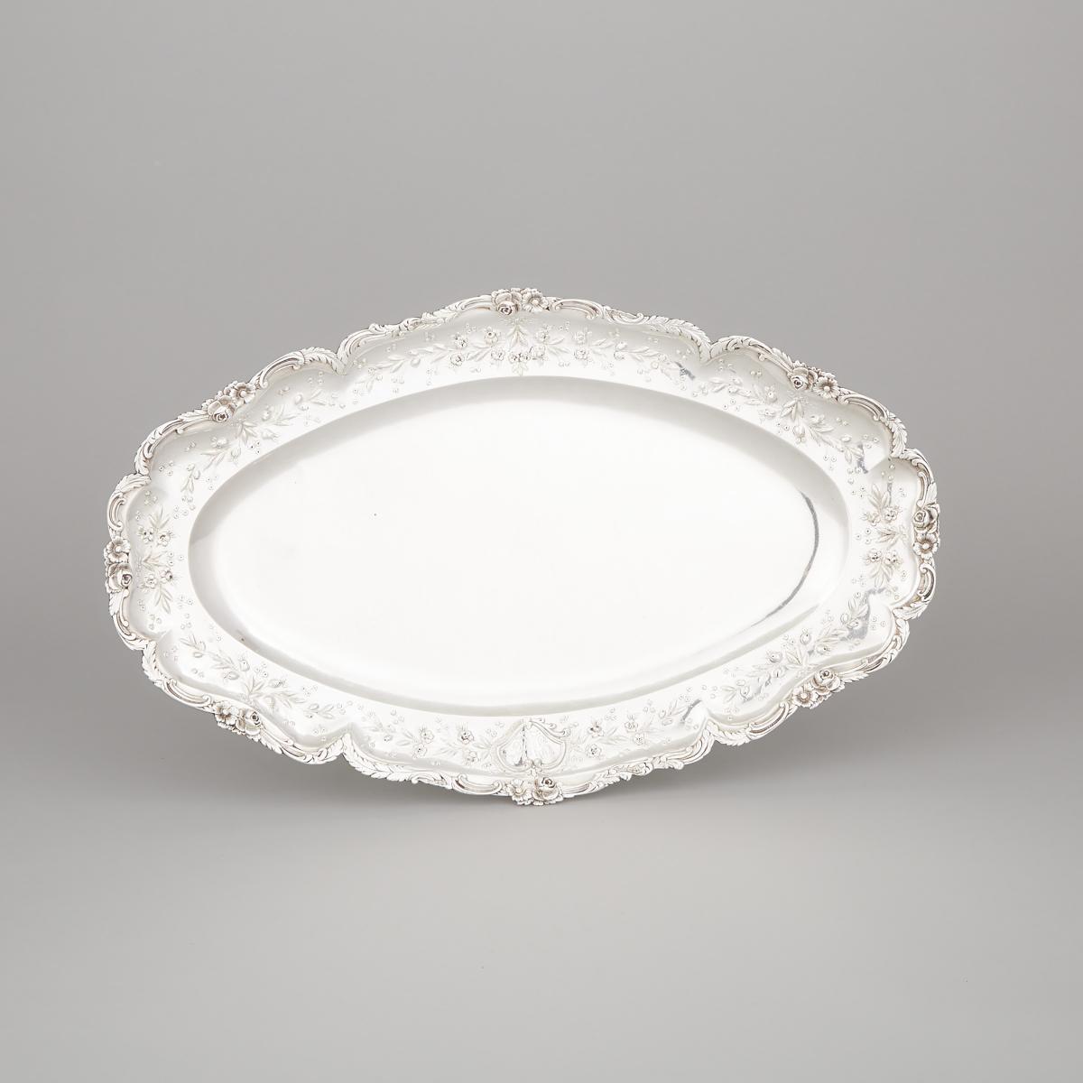 French Silver Oval Tray, Emile Delaire, Paris, c.1900, length 19.7 in — 50 cm