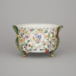 'Meissen' Flower-Encrusted Two-Handled Cachepot, late 19th century