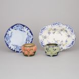 Group of Macintyre Moorcroft Florian Ware, c.1900, oval dish length 11.9 in — 30.3 cm (4 Pieces)