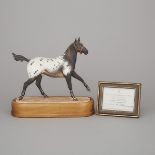 Royal Worcester Equestrian Figure ‘Appaloosa Stallion’, 100/750, Doris Lindner, c.1969, height 9 in
