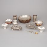 Group of Eastern Silver, 20th century, largest bowl diameter 8 in — 20.5 cm (11 Pieces)