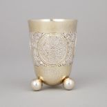 German Silver-Gilt Coin-Set Beaker, c.1900, height 3.9 in — 10 cm