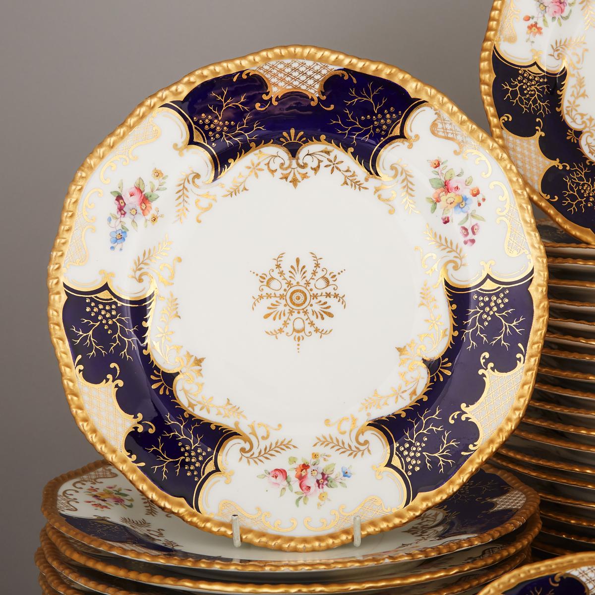 Coalport 'Floral Panel' or 'Batwing' Pattern Service, early 20th century, serving dish width 29.5 in - Image 2 of 2