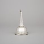 English Silver Wine Funnel, Snow & Ashworth, London, 1975, height 5.5 in — 14 cm