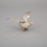 German Silver Model of a Pheasant, probably Hanau, c.1937, length 5.7 in — 14.5 cm