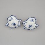 Two Worcester 'Pickle Leaf Vine' Pickle Dishes, c.1758-75, length 3.4 in — 8.7 cm (2 Pieces)