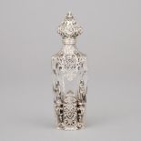 French Silver Mounted Cut Glass Scent Bottle, 19th century, height 5.8 in — 14.7 cm