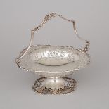 English Silver Pierced Cake Basket, David Fullerton, London, 1923, height 8 in — 20.3 cm, diameter 9