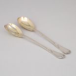 Pair of French Silver Salad Servers, Société du Louvre, Paris, early 20th century, length 10.6 in —