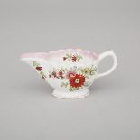 Bow Polychrome Floral Decorated Cream Boat, c.1765, length 4.3 in — 11 cm