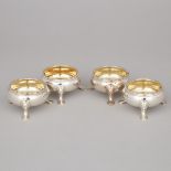 Set of Four George II Silver Salt Cellars, David Hennell I, London, 1736, diameter 3 in — 7.7 cm (4