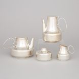 Italian Silver Plated Tea and Coffee Service, Lino Sabattini, 1970s, coffee pot height 6.3 in — 16 c