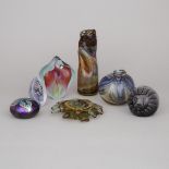 Group of Canadian, Swedish and Other Studio Glass, second half of the 20th century, largest height 9