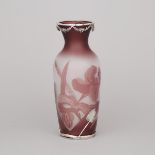 Russian Silver Mounted Cameo Glass Vase, late 19th/20th century, height 11.5 in — 29.3 cm