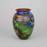 Karl Schantz (American-Canadian, b.1944), Marquetry Glass Vase, 1977, height 8.9 in — 22.5 cm