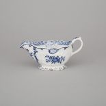 Bow Blue and White Moulded Sauce Boat, c.1770, length 7 in — 17.8 cm