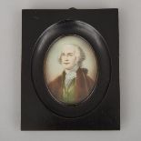 Continental School Portrait Miniature of George Washington, c.1900, 5.5 x 4.3 in — 14 x 11 cm